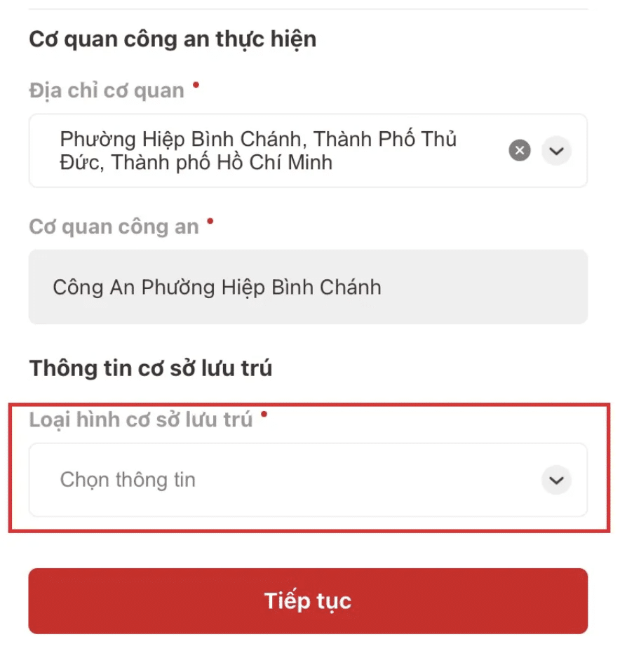 đăng ký lưu trú trên VNID 5