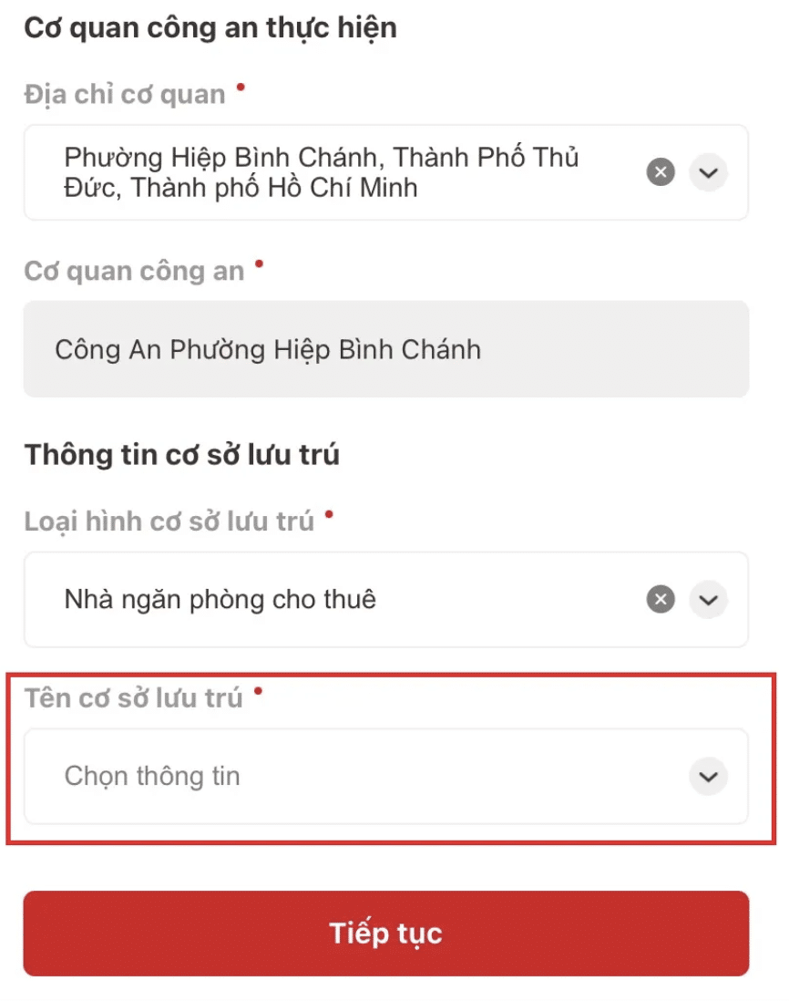 đăng ký lưu trú trên VNID 6