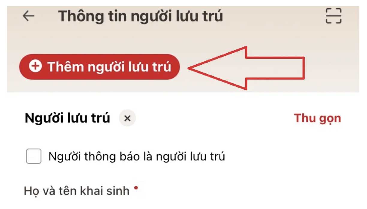 đăng ký lưu trú trên VNID 7