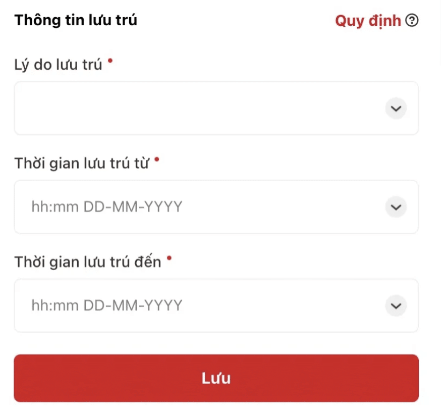 đăng ký lưu trú trên VNID 9